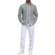 thumbnail image 2 of Camisas de Lino con Botones de Manga Larga y Bloque de Color con Encaje para Hombre M Gris, 2 of 5