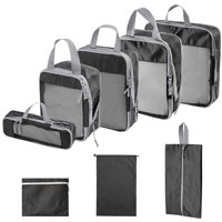 Bothyi - 8X Cubos De Embalaje Portátiles Transpirables Para Viajes De Negocios Vacaciones Mochilero Negro