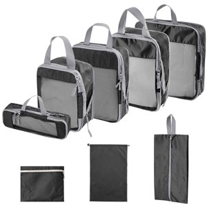 Bothyi - 8X Cubos De Embalaje Portátiles Transpirables Para Viajes De Negocios Vacaciones Mochilero Negro