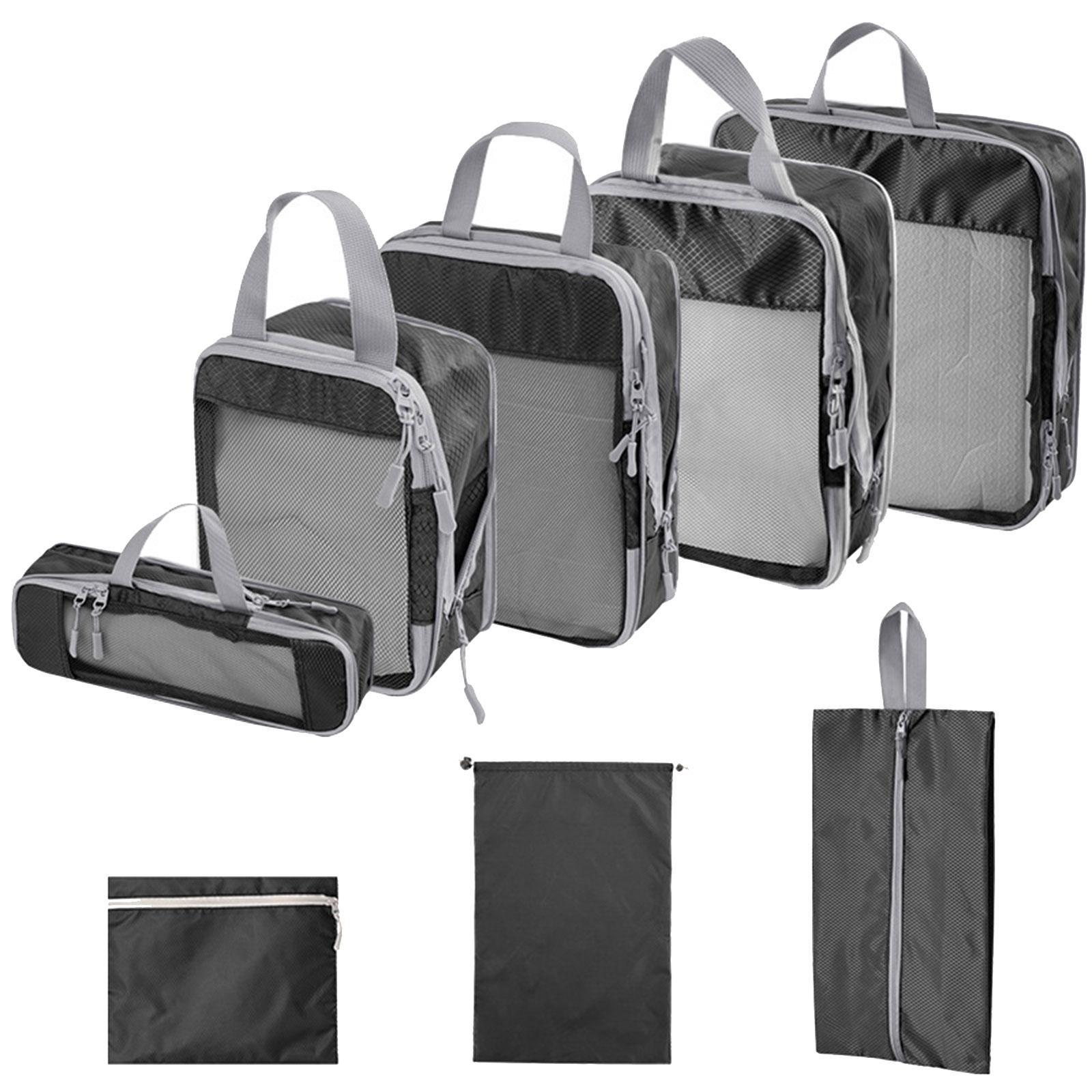 Bothyi - 8X Cubos De Embalaje Portátiles Transpirables Para Viajes De Negocios Vacaciones Mochilero Negro