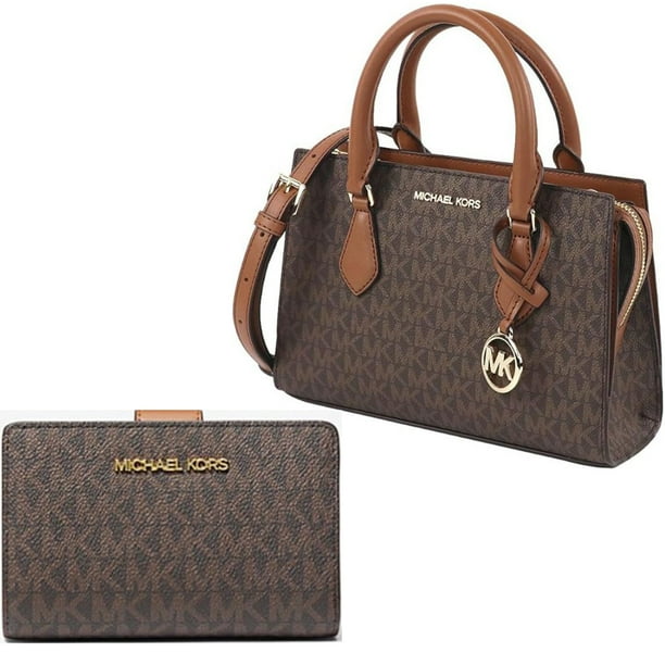 Bolso Satchel Michael Kors Sheila Mediano Marrón con Billetera