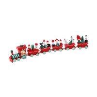 Magideal - Juego De Decoración De Regalos Adorno De Tren Navideño De Madera Regalo Decoración Navideña Tren Para Vacaciones Festival De Interior Navidad Al Aire 31 X 3 X 55 Cm