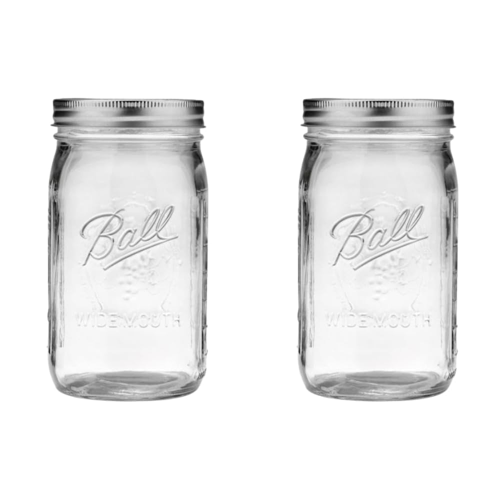 Ball - Frascos De Cristal Con Forma De Bola, Boca Ancha, 950 Ml, 2 Unidades