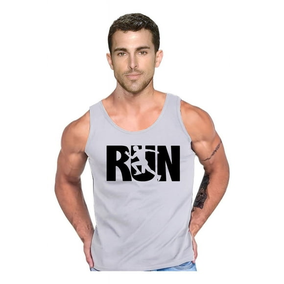 Polera Diseño Run Musculosa Tank Gym Life talla L Gris Hombre