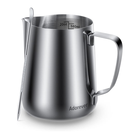 Jarra espumadora de leche Adorever, 600 ml, acero inoxidable