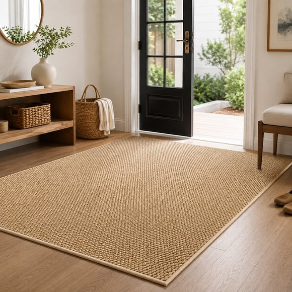 Alfombra Decorativa Tejida tipo Sisal 150 x 200 cm Color Beige MP02