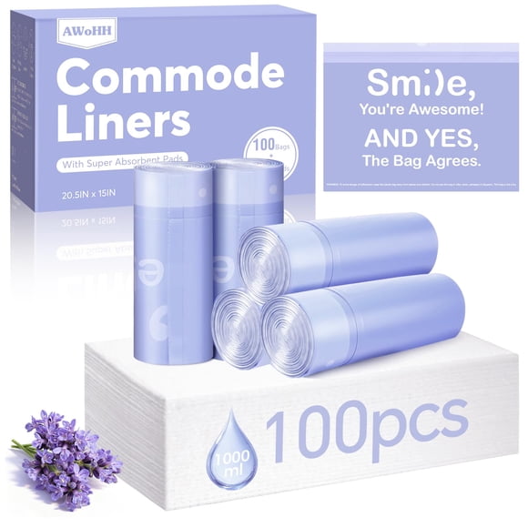 Forros de cama para inodoros AwoHH, 100 unidades con almohadillas absorbentes
