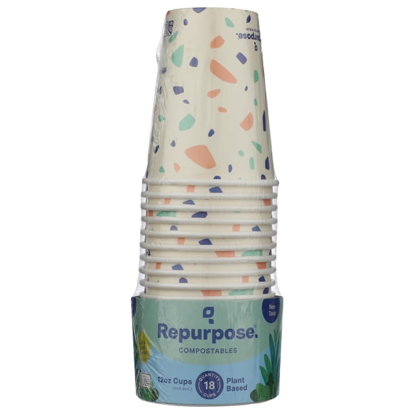Vasos calientes compostables Repurpose Compostables de 12 oz, 18 unidades