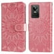 thumbnail image 1 of Funda tipo cartera FOXDOCK para Realme GT Neo 3 , diseño girasol en relieve, cuero PU, cierre magnético, soporte y tarjetero, 1 of 5
