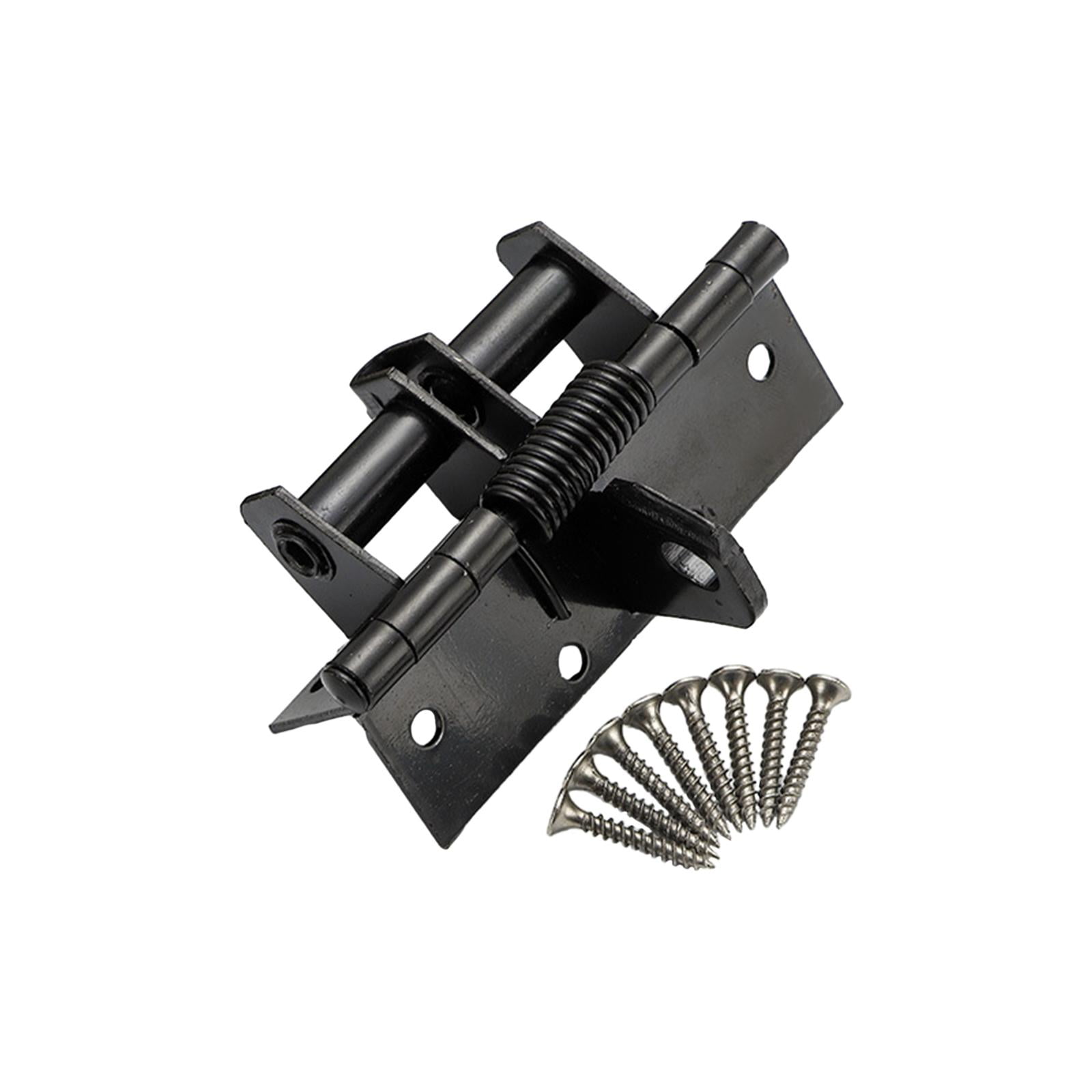 Magideal - Bisagra De Puerta De Cierre Automático, Resistente, Con Tornillos, Herrajes Ajustables Automáticos Para Gabinetes De Puerta De Sótano De Baño, Cocina Negro