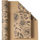 thumbnail image 2 of Papel de regalo WRAPAHOLIC Kraft Floral, rollo mini, 2 of 3