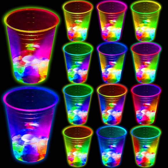 Vasos de fiesta Glowing Unbrands, 473 ml, para fiestas interiores y exteriores