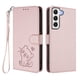 thumbnail image 1 of Funda Billetera con Relieve de Gato para Samsung Galaxy S22 5G, Rosa, 1 of 6