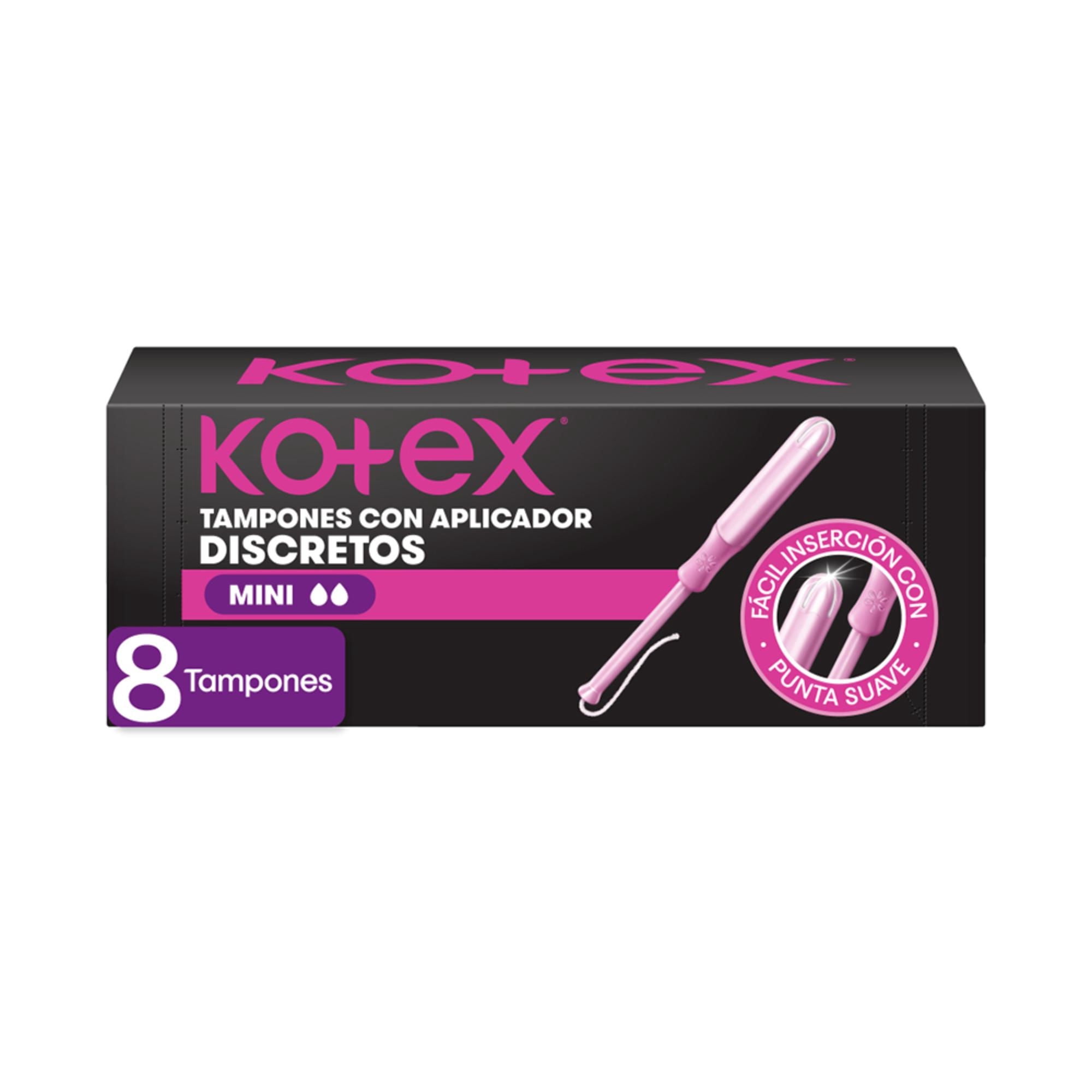 Tampones Kotex Tamaño Mini Con Aplicador