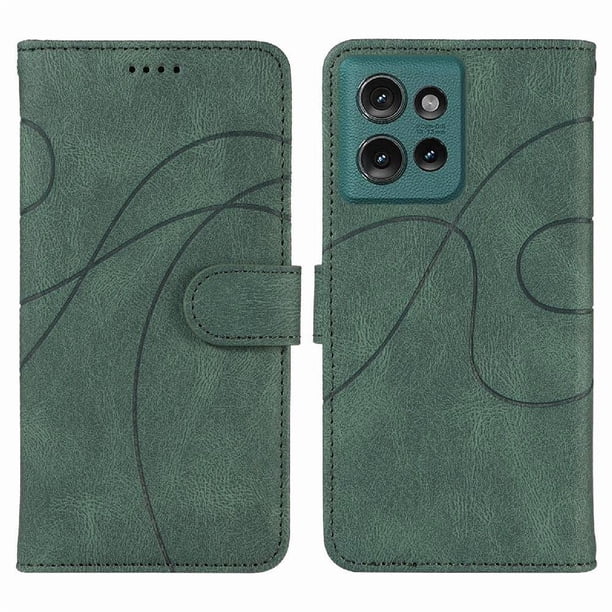 Funda tipo cartera con tapa para Motorola Edge 50 5G con tarjetero, soporte y cubierta magnética Verde