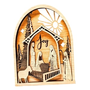 Bothyi - Belén Artesanal De Madera, Figura Del Nacimiento De Jesús Para Oficina