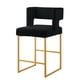 thumbnail image 3 of Modern Fashion Counter Height Bar Stools with Unique Square Open Backrest, Set of 2 Versatile Bar Chairs with Sturdy Iron Legs, 26" H Counter Height Chairs for kitchen islands, Black/Gold, 3 of 3