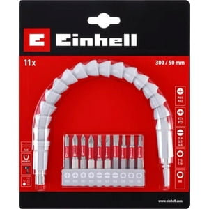 Set 10 Puntas Combinadas + Eje Flexible 133115 Einhell Rojo 21X17X2