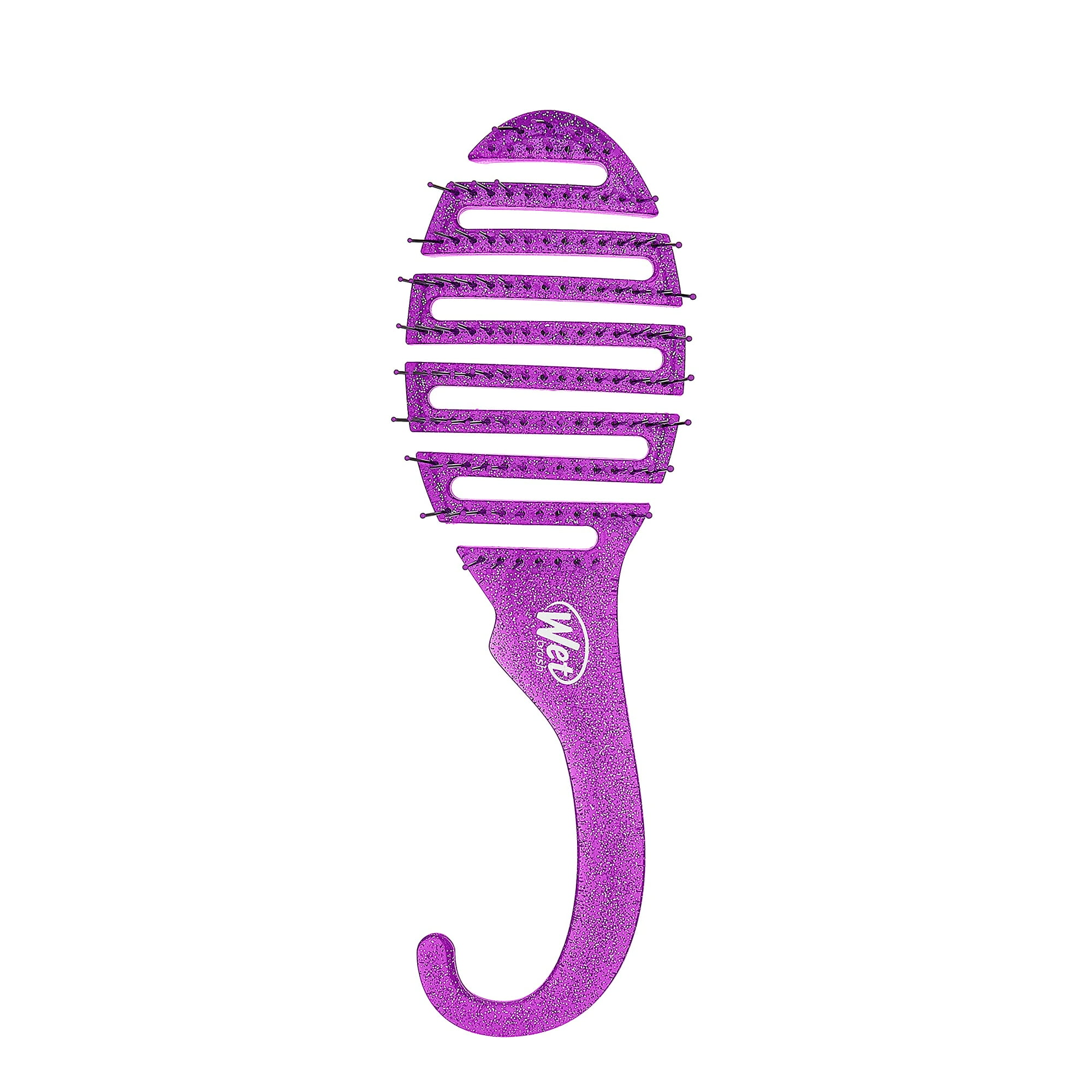 Wet Brush - Cepillo De Pelo Húmedo Para Ducha, Desenredante, Purpurina, Color Morado