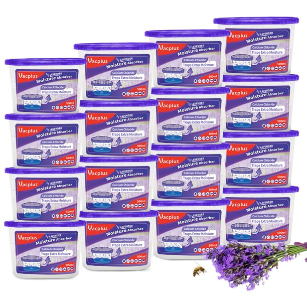 Absorbedor de humedad Vacplus, paquete de 16 unidades, 310 ml, para armario de baño