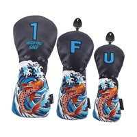 Ioensy - 3 Fundas De Madera Para Cabezas De Palos De Golf Híbridos De Madera De Calle Para Conductores, Color Negro