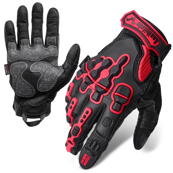 Guantes de Motocicleta ZUNE LOTOO Rojo con Pantalla Táctil (Talla Pequeña)
