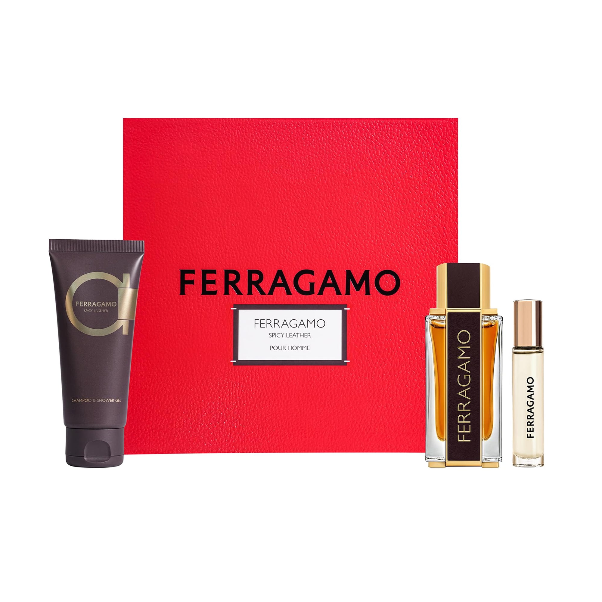Set De Regalo De Perfume Ferragamo Spicy Leather Para Hombre 100 Ml