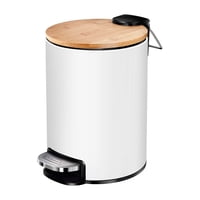 Wakeshome - Cubo De Basura De Acero Inoxidable 5 Litros Basurero Pedal Baño Cocina