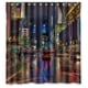 thumbnail image 1 of Cortina de ducha de Times Square de Nueva York por la noche, juego de cortina de baño con ganchos, tamaño 66 x 72 pulgadas, 1 of 3