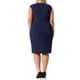 thumbnail image 3 of Agnes Orinda Trajes de Halloween para Mujeres Tallas Grandes Vestido Ajustado de Escuela Universitaria con Cuello en V Sin Mangas Casual Midi Lápiz con Cremallera 5X Azul Oscuro, 3 of 7