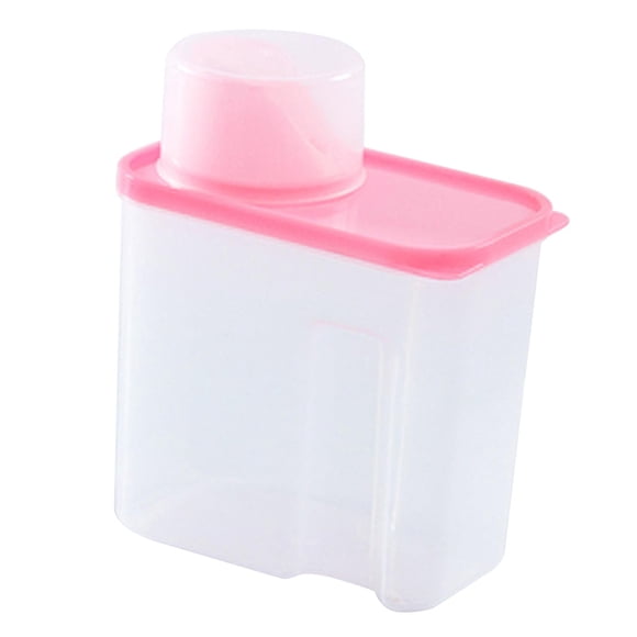 Contenedores De Detergente En Polvo Caja De Almacenamiento De Polvo De Lavandería Transparente Para Armario 2L Rosa