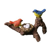 Bothyi - Estatua De Pájaro Con Decoración De Ramas, Figura De Pájaro Para Estante De Gabinete De Maceta