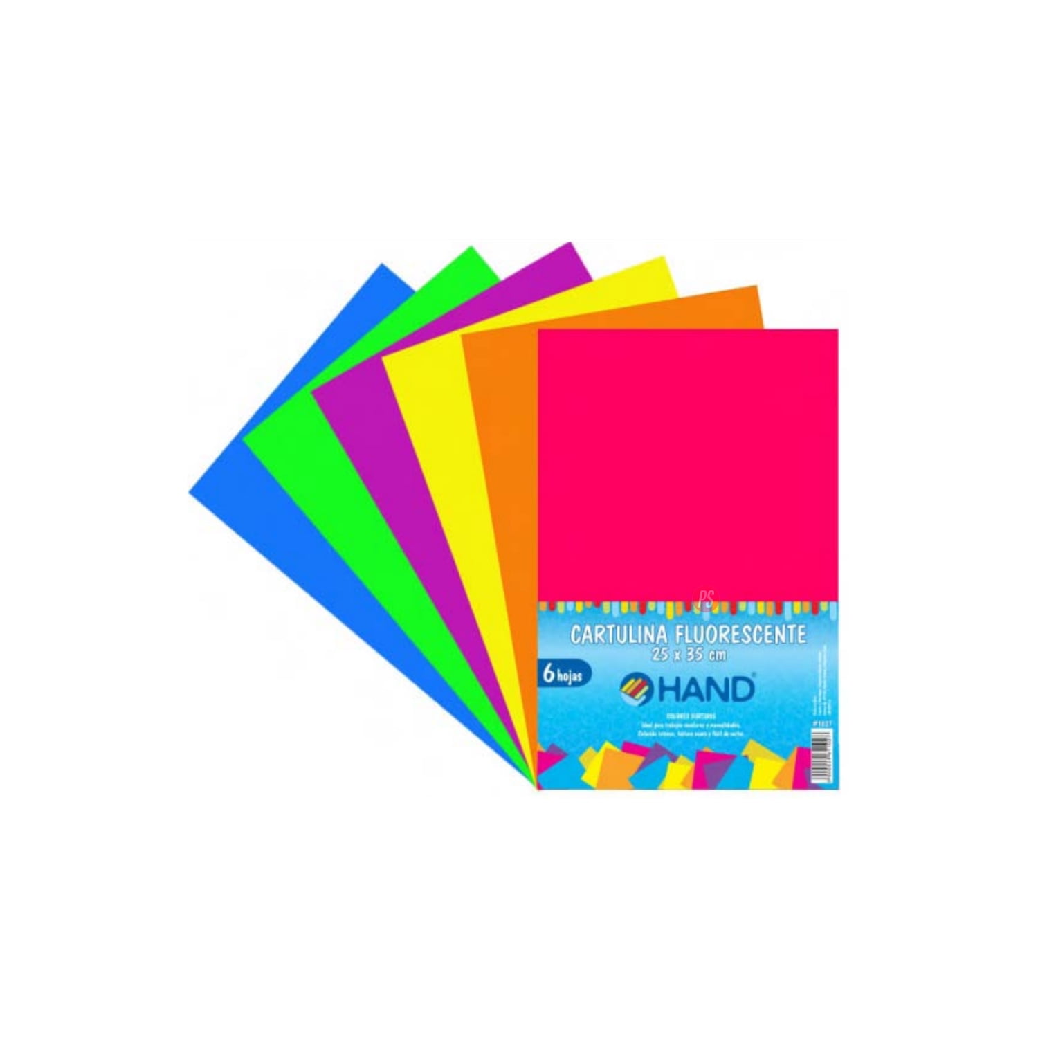Hand - Pack 60 Hojas Cartulinas Fluorescente 25x35cms Colores - Ps