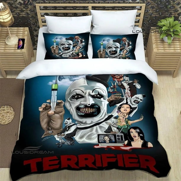 Terrifier horror printed bedding sets exquisite bed supplies set duvet cover bed comforter sets bedding sets luxury birthday gift
