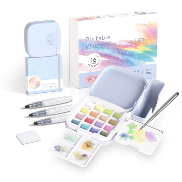 Set De Pintura Acuarela De 16 Colores Kit De Viaje
