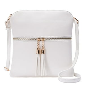 Monedero Tipo Bandolera Solene, Ligero, Mediano, Para Mujer, Color Blanco
