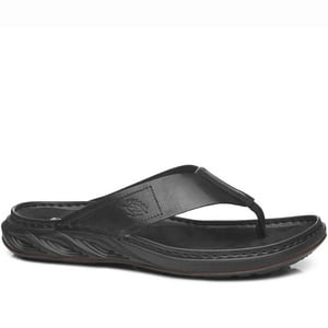 Sandalias Ojotas Pegada De Cuero Negras (Hombre) | 134103-05 - Talla 43