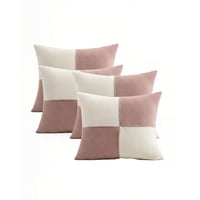 Genérico - Set De 4 Fundas De Cojin 45Cmx45Cm Chenille Rombo Color Rosa