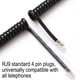 thumbnail image 2 of Cable telefónico Comtrue Black de 3,5 m (11,5 pies), paquete de 2 unidades, universal, 2 of 5