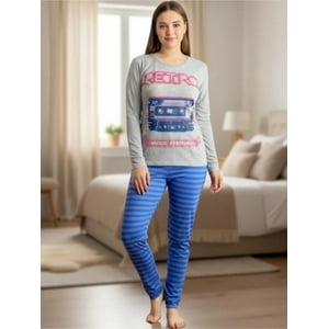 Tiare - Pijama Mujer Algodón Retro Music Gris L