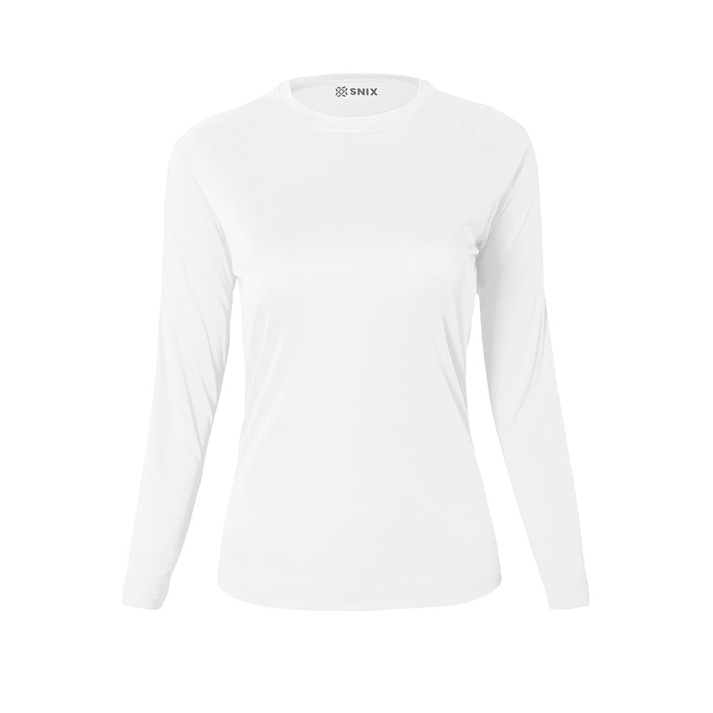 Snix - Polera Femenina Dry Fit Manga Larga-blanco Talla Xxl