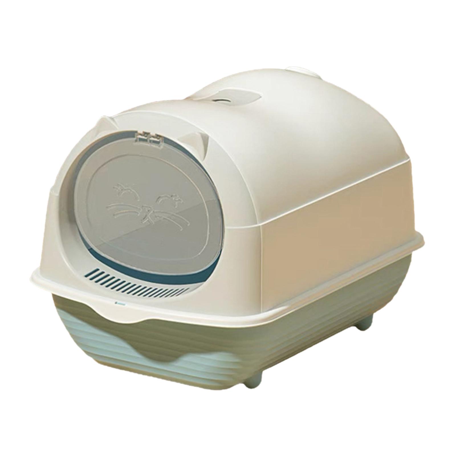 Magideal - Gato Con Capucha, Inodoro Cerrado Para Gatos, Extraíble Con Solapa En La Puerta Delantera, Bandeja De Arena Para Gatos, Duradera, Fácil De Limpiar, Re Gris Claro