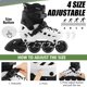 thumbnail image 5 of Patines en línea JC Jorden ajustables, 4 tallas, con luces, 5 of 6