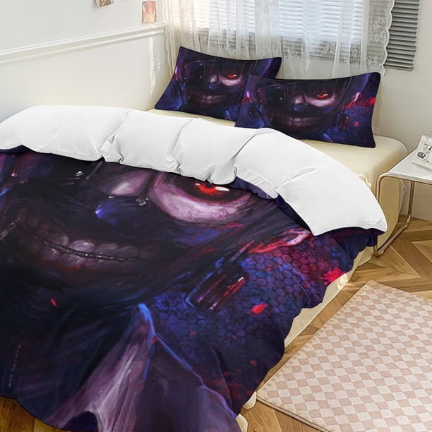 Tokyo GhoulCartoon Collection 3-Piece Comforter Set, Personalized Bedding Decor for Kids And Teens Bed Sheets