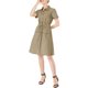 thumbnail image 5 of INSPIRE CHIC Vestido Mini de Mujer para Regreso a Clases con Ajuste y Vuelo, Cuello con Bolsillo, Cintura Elástica, Talla XL, Caqui Oscuro, 5 of 7