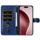 thumbnail image 2 of Funda tipo cartera para iPhone 16 Pro con bolsillo con cremallera y ranuras para tarjetas – Función de soporte Azul, 2 of 6