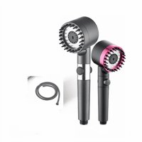 Genericio - Rociador De Ducha + Manguera De 1,5 M,Regadera Alta Presion Negro