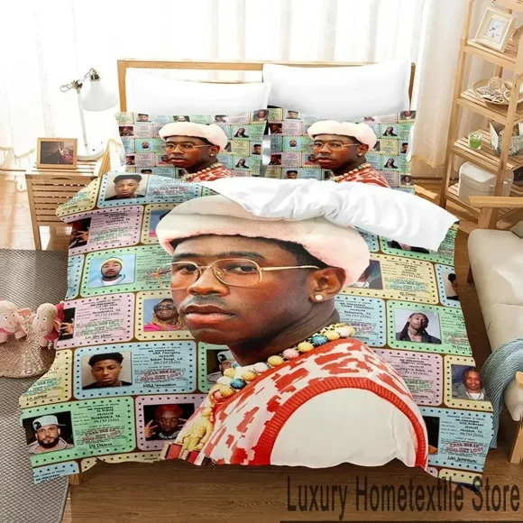 Tyler The Creator Rapper Bedding Set Boys Girls Size Duvet Cover Pillowcase Bed boys Adult Bed Sheets