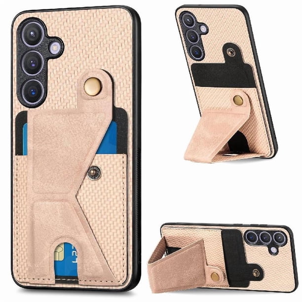 Funda Resistente para Samsung Galaxy S24 Plus con Tarjetero y Soporte, Diseño Magnético Blanco