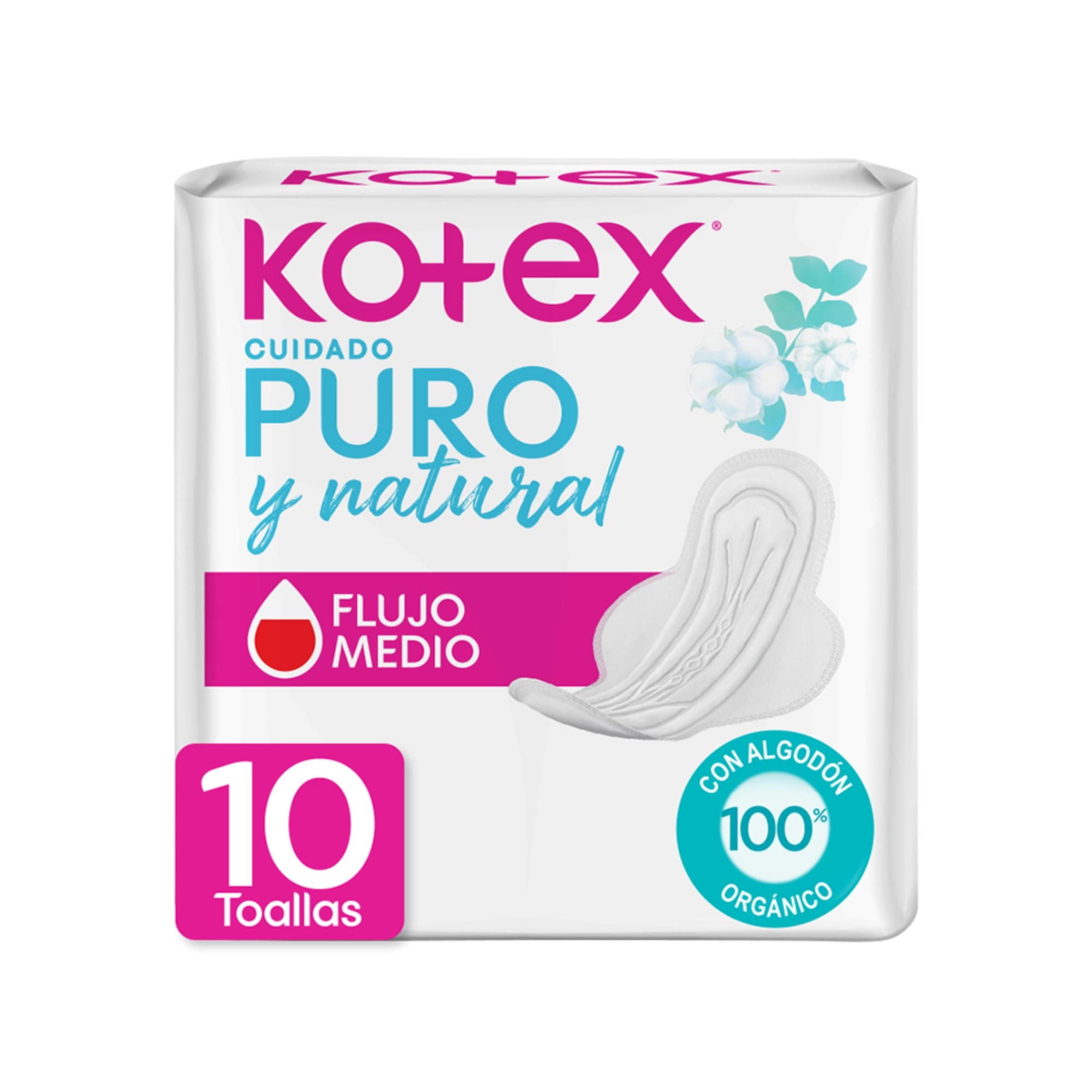 Toallas Higiénicas Puro Y Natural Ultrafina 10 Un Kotex